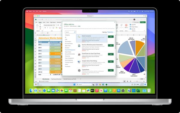 Parallels 20 running Windows on a Mac